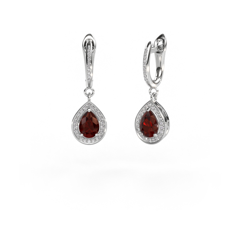 Image of Drop earrings Ginger 2 950 platinum Garnet 7x5 mm