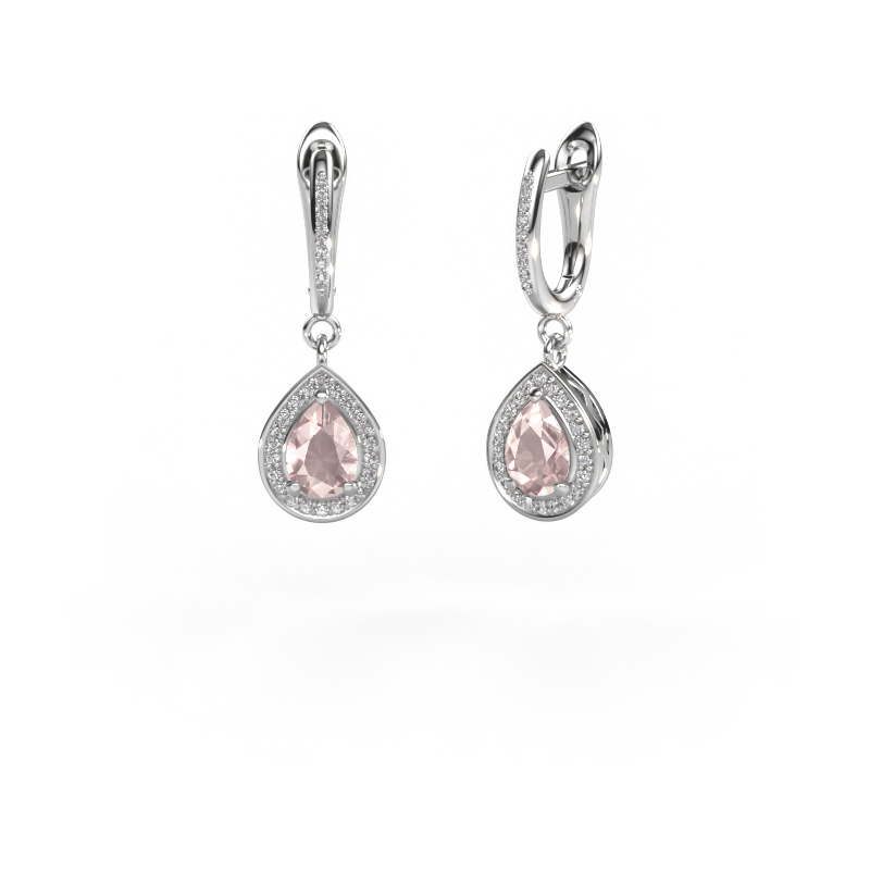 Image of Drop earrings Ginger 2 950 platinum Morganite champagne 7x5 mm