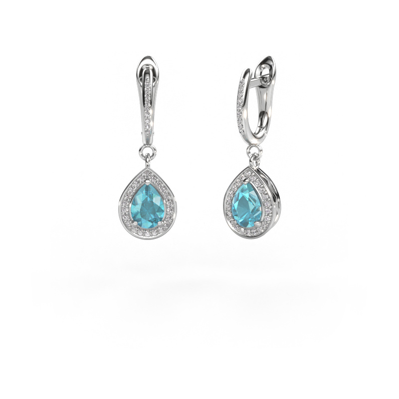 Image of Drop earrings Ginger 2 950 platinum Blue topaz 7x5 mm