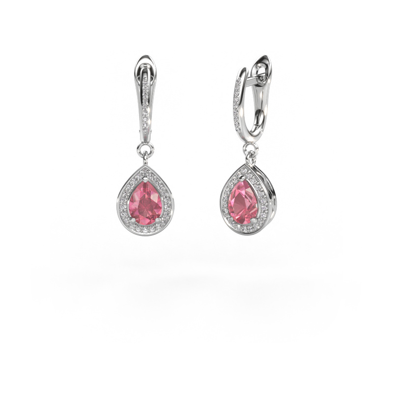 Image of Drop earrings Ginger 2 950 platinum Tourmaline pink 7x5 mm