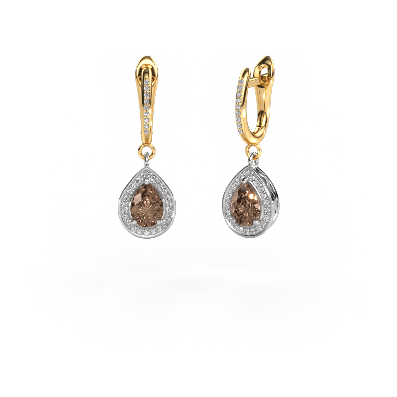 Image of Drop earrings Ginger 2 585 white gold Brown diamond 1.565 crt