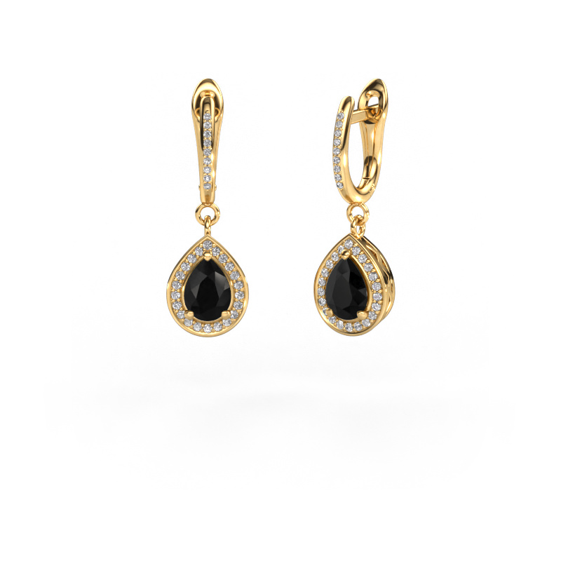 Image of Drop earrings Ginger 2 585 gold Black diamond 2.265 crt