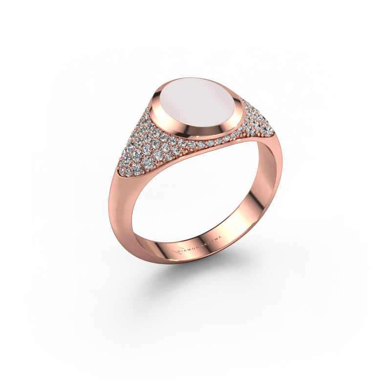 Image of Pinky ring Giovani 585 rose gold Red sardonyx 10x8 mm