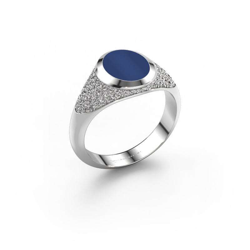 Bild von Pinky Ring Giovani 950 Platin Lapislazuli 10x8 mm