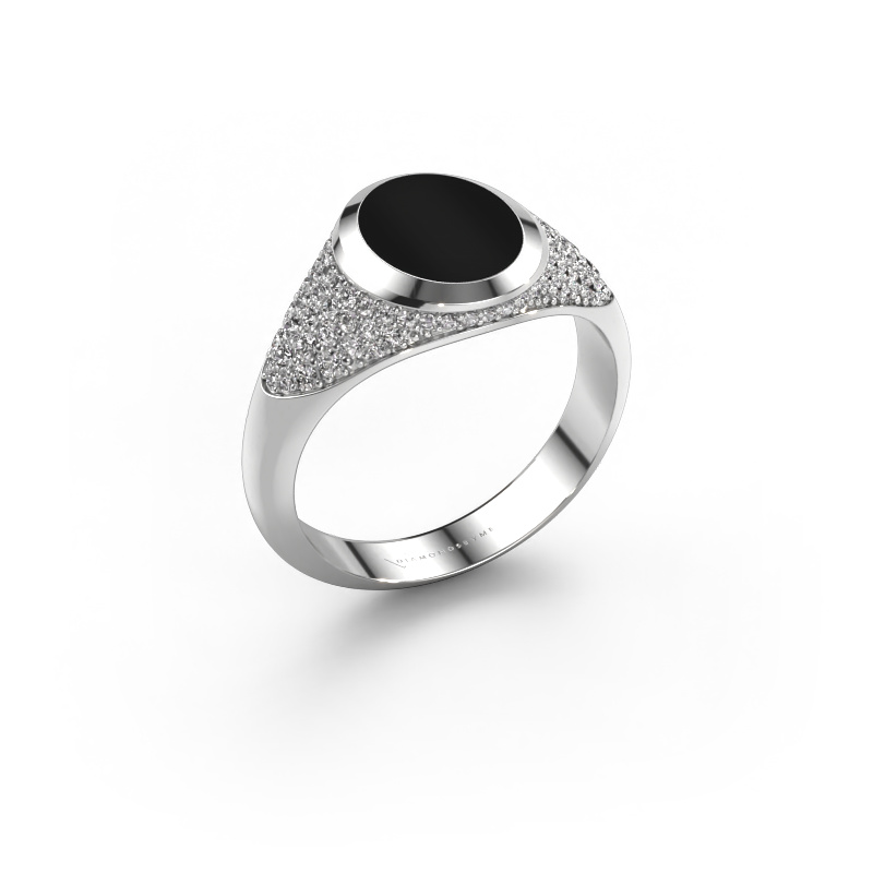 Image of Pinky ring Giovani 950 platinum Onyx 10x8 mm