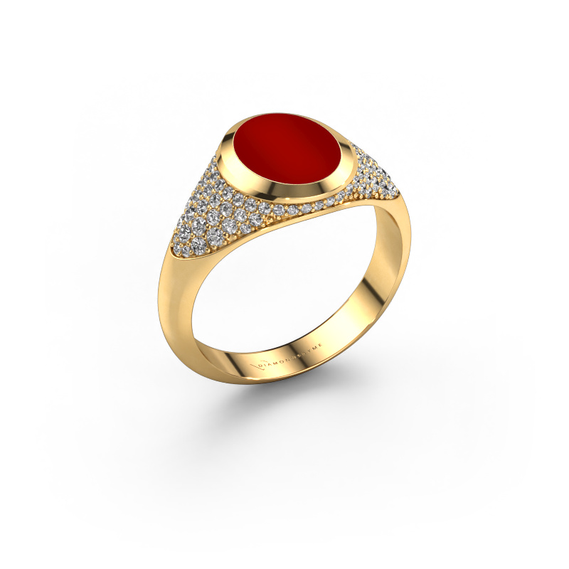 Image of Pinky ring Giovani 585 gold Carnelian 10x8 mm