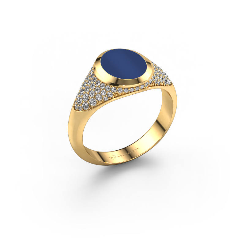 Image de Bague pinky Giovani 585 or jaune Lapis lazuli 10x8 mm