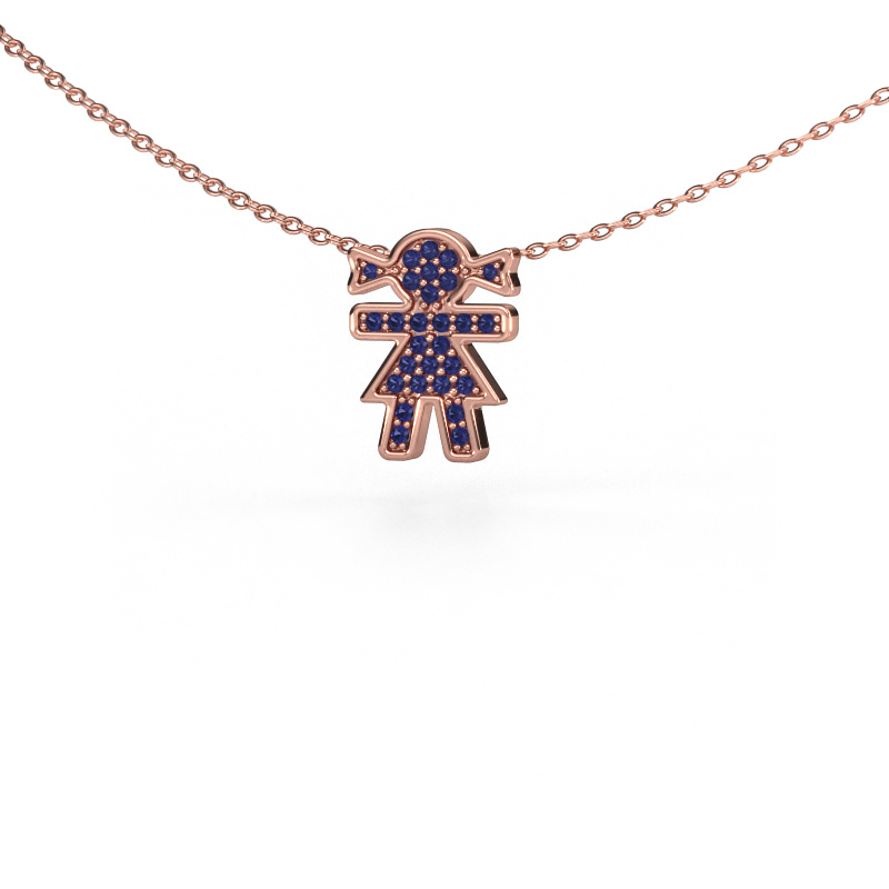 Image of Necklace Girl 585 rose gold Sapphire 1 mm