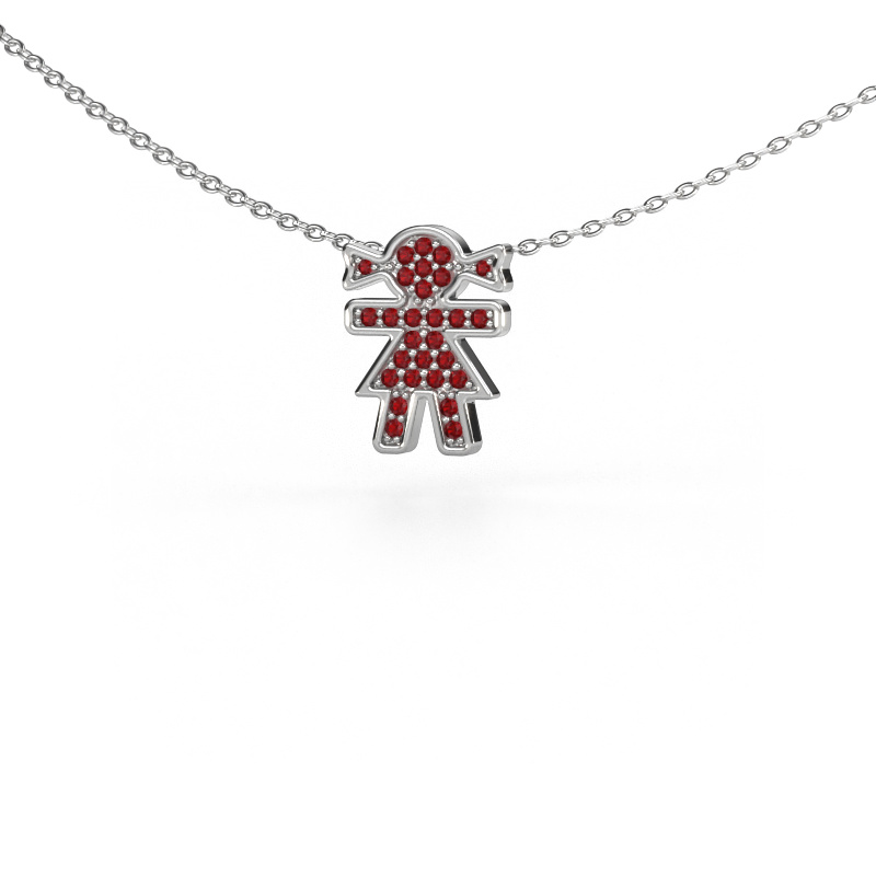Image of Necklace Girl 585 white gold Ruby 1 mm
