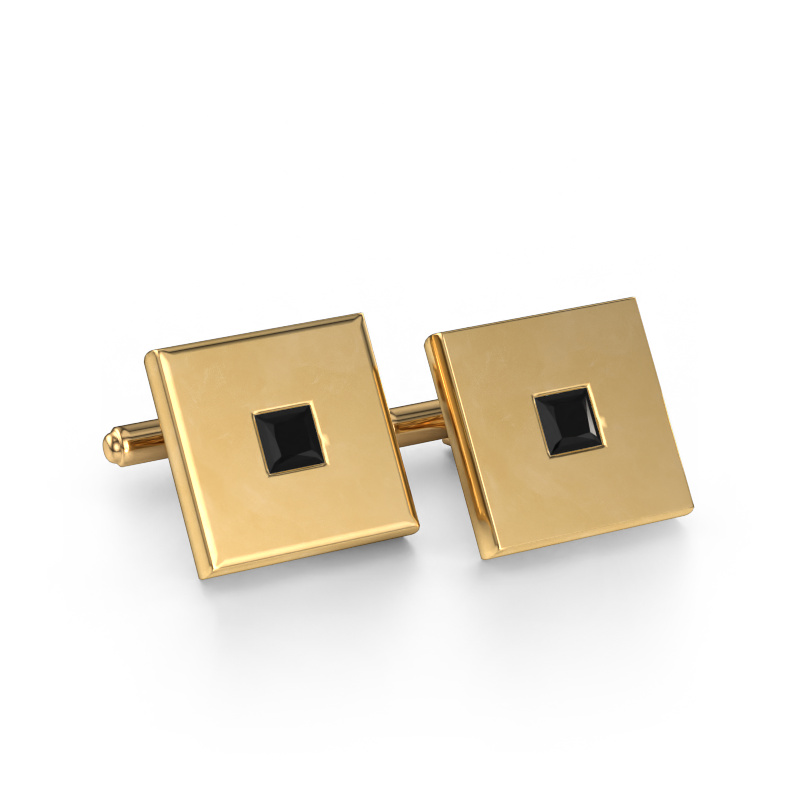 Afbeelding van Manchetknopen Givanti 585 goud Zwarte diamant 0.96 crt