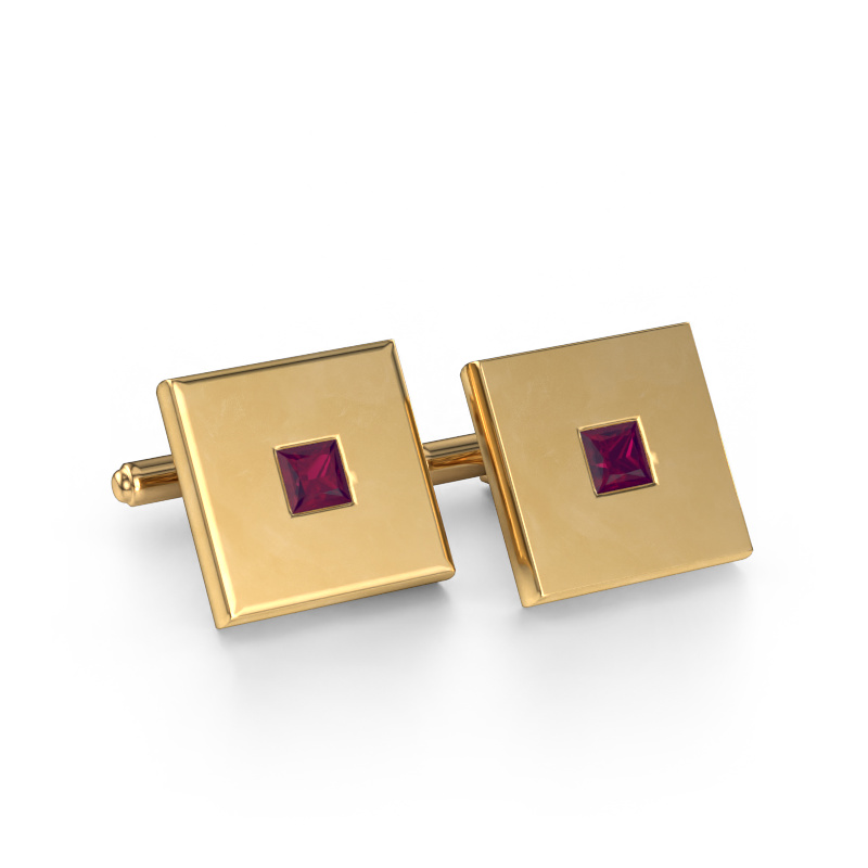 Image of Cufflinks Givanti 585 gold Rhodolite 4 mm