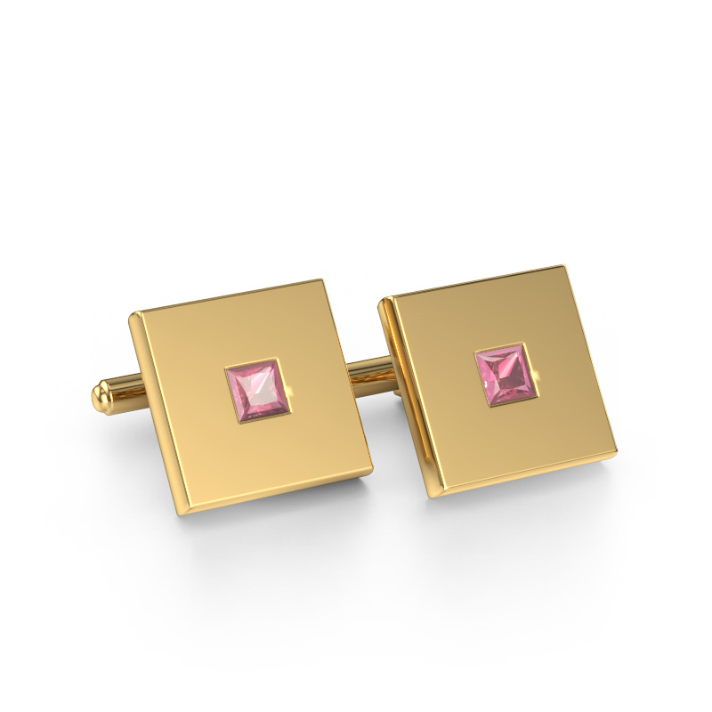 Afbeelding van Manchetknopen Givanti 585 goud Toermalijn pink 4 mm
