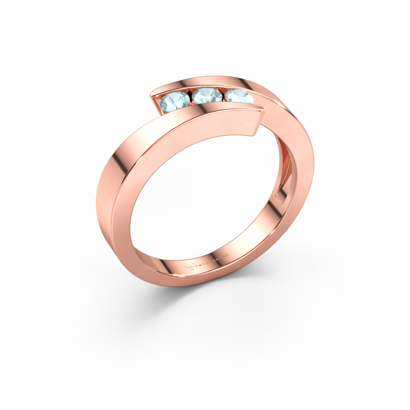 Immagine di Anello Gracia 585 oro rosa Acquamarina 2.7 mm