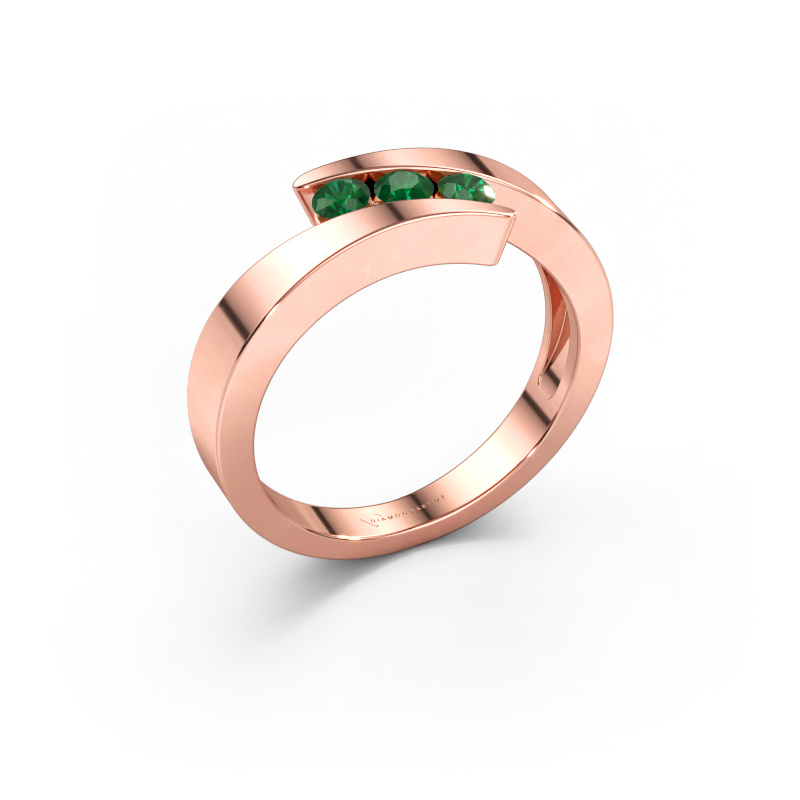 Immagine di Anello Gracia 585 oro rosa Smeraldo 2.7 mm