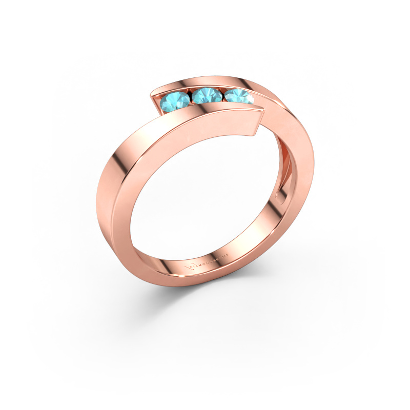 Bild av Ring Gracia 585 roséguld Blå topas 2.7 mm