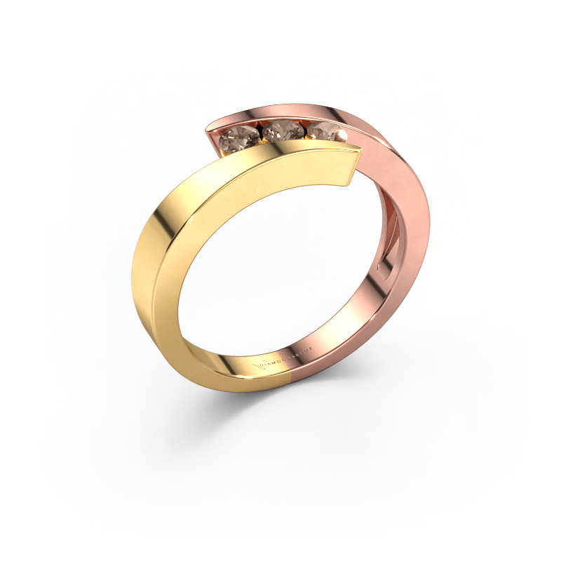 Image of Ring Gracia 585 rose gold Brown diamond 0.24 crt