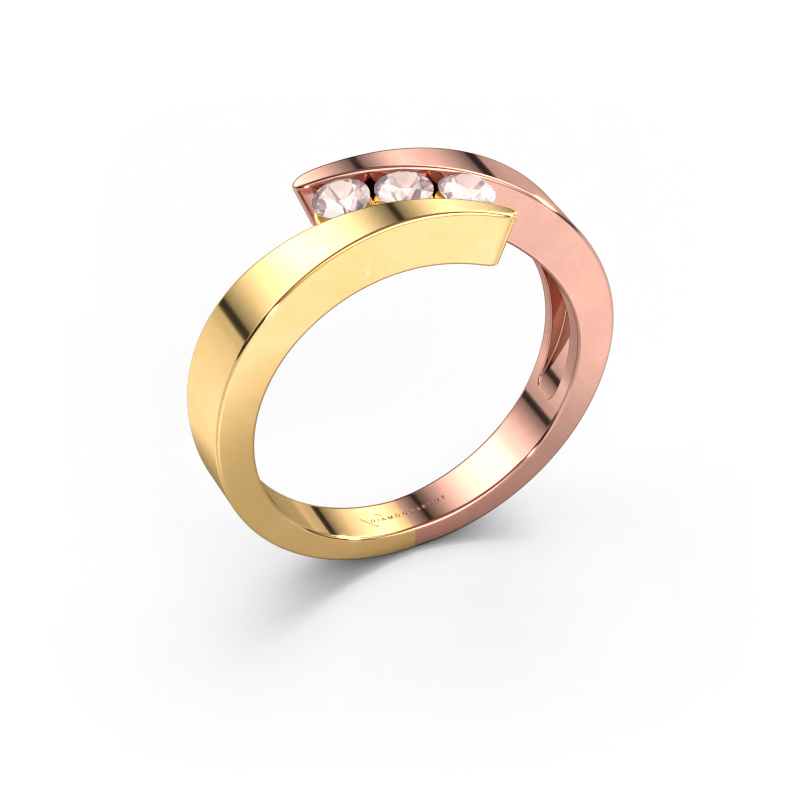 Image of Ring Gracia 585 rose gold Morganite champagne 2.7 mm