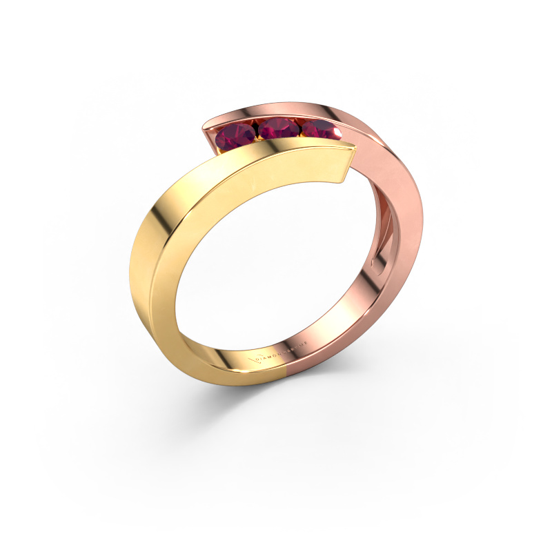 Bild von Ring Gracia 585 Roségold Rhodolit 2.7 mm