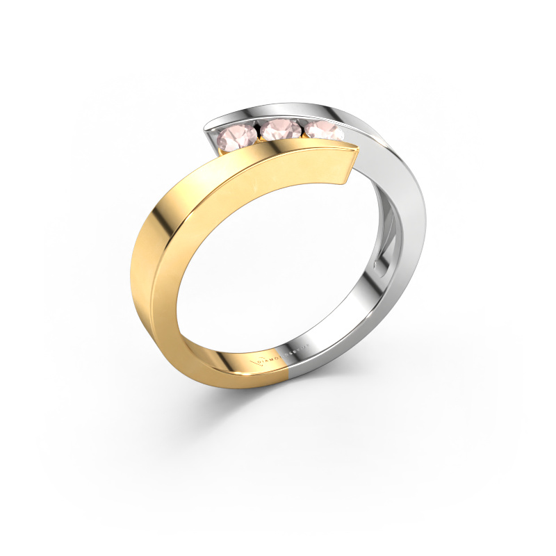 Image of Ring Gracia 585 white gold Morganite champagne 2.7 mm