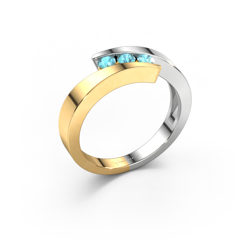 Image of Ring Gracia 585 white gold Blue topaz 2.7 mm