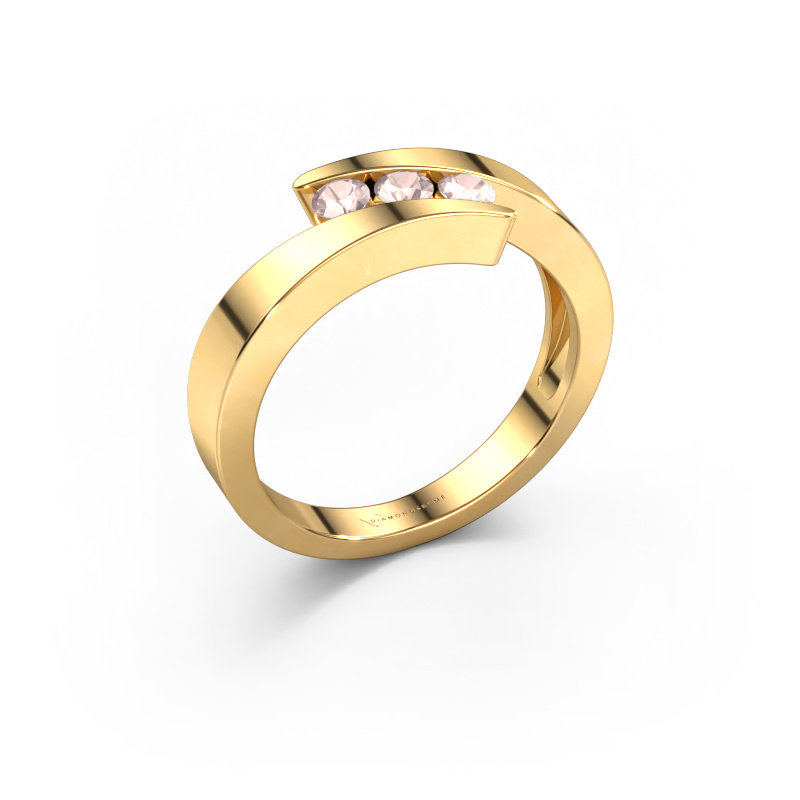 Image of Ring Gracia 585 gold Morganite champagne 2.7 mm