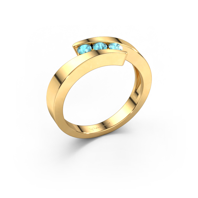 Image of Ring Gracia 585 gold Blue topaz 2.7 mm