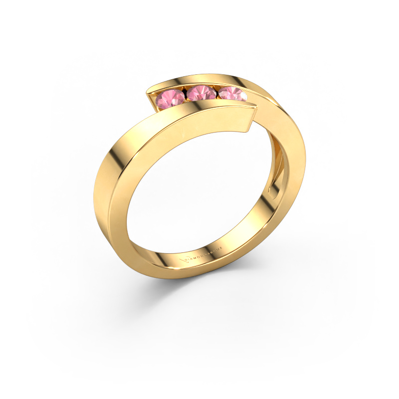 Image of Ring Gracia 585 gold Tourmaline pink 2.7 mm