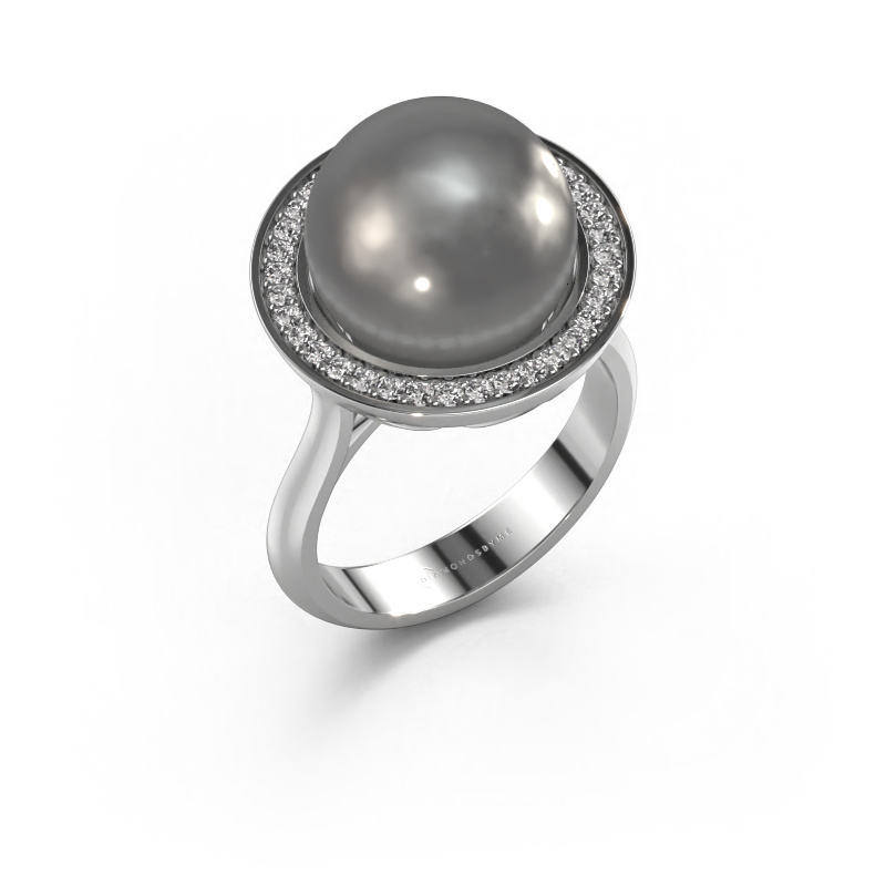 Image of Ring Grisel 585 white gold Grey pearl 12 mm