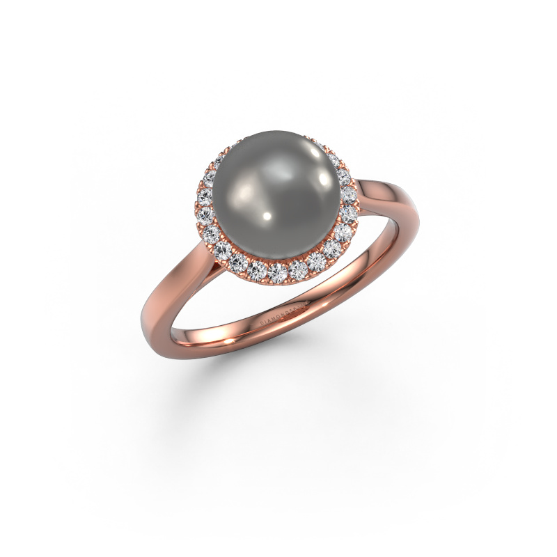 Image de Bague Grisel 585 or rose Perle grise 8 mm