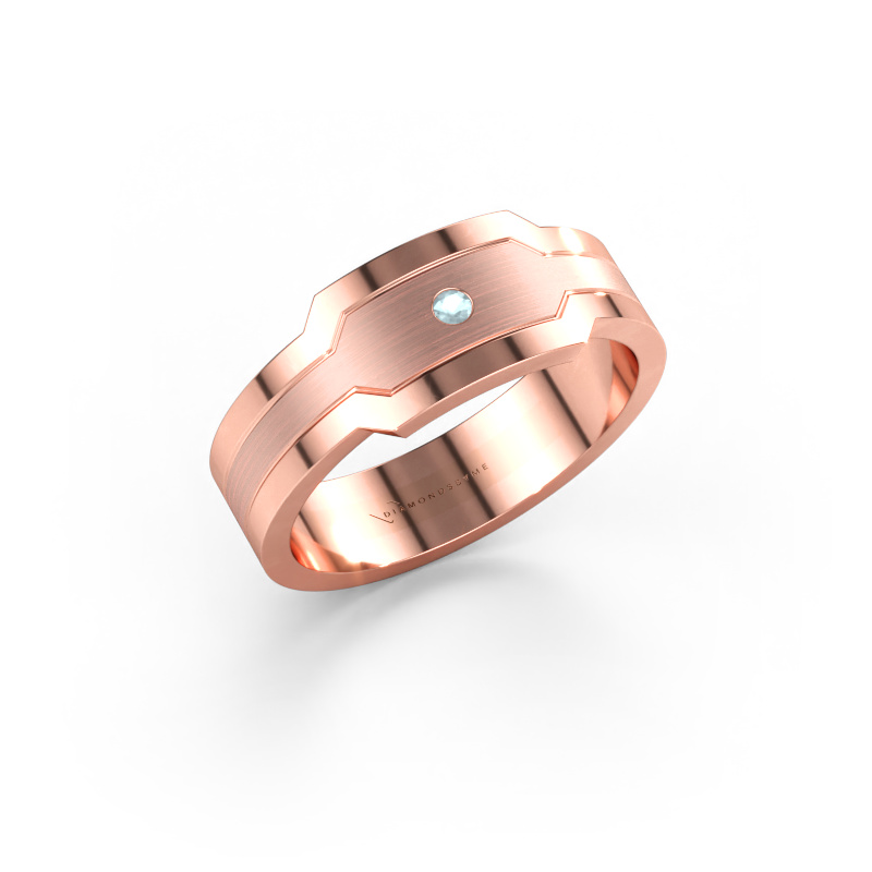 Bild av Herrring Guido 585 roséguld Akvamarin 2 mm