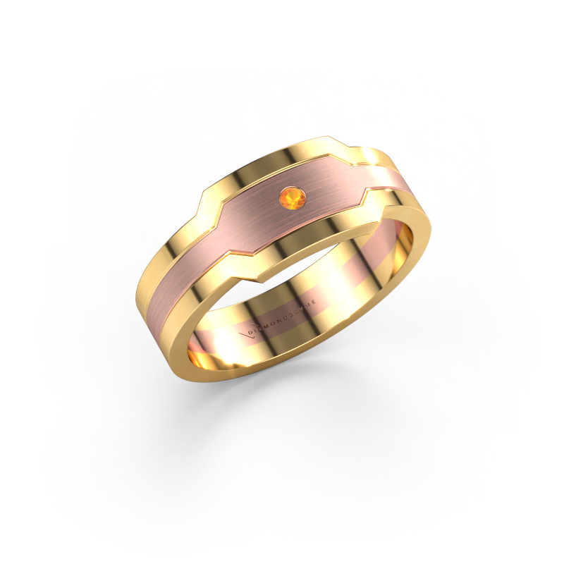 Image of Men's ring Guido 585 rose gold Citrin 2 mm