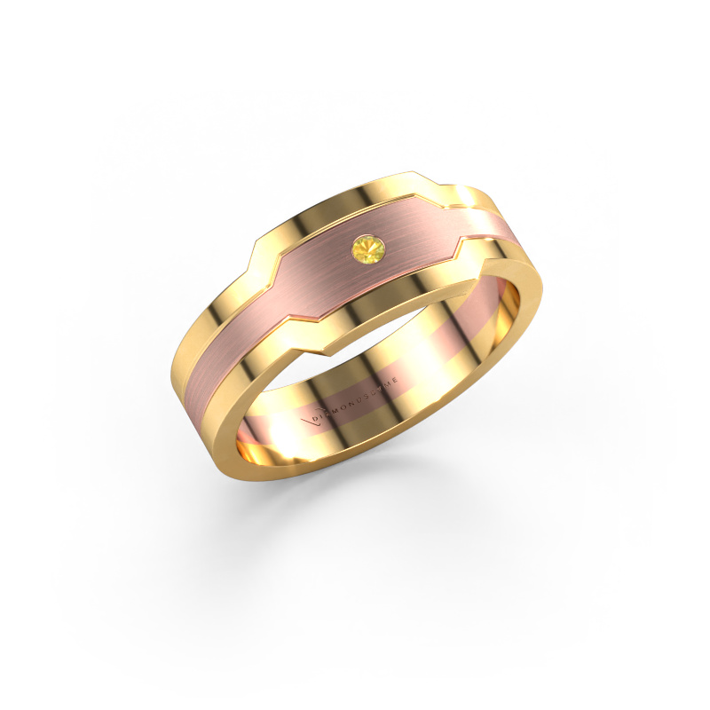 Bild von Herrenring Guido 585 Roségold Gelb Saphir 2 mm