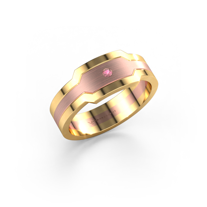 Bild von Herrenring Guido 585 Roségold Turmalin rosa 2 mm