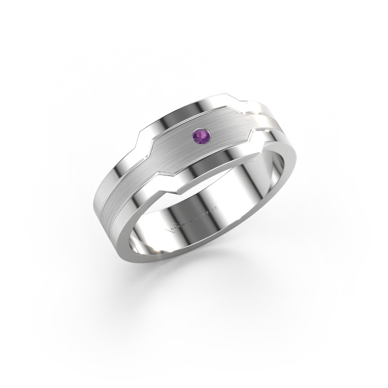 Image of Men's ring Guido 950 platinum Amethyst 2 mm