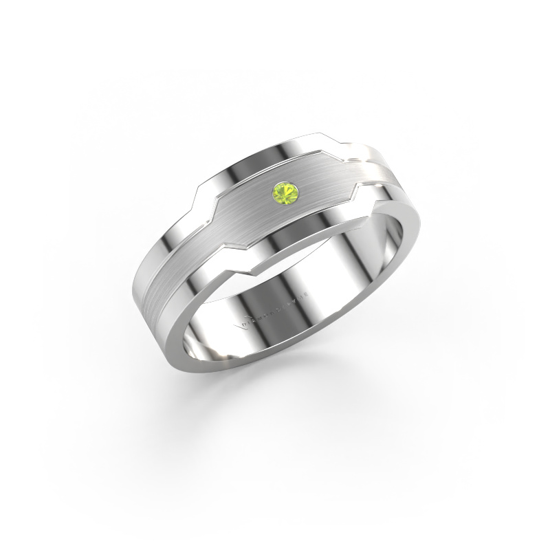 Image of Men's ring Guido 950 platinum Peridot 2 mm