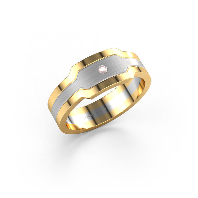 Bild von Herrenring Guido 585 Weißgold Morganit Champagner 2 mm