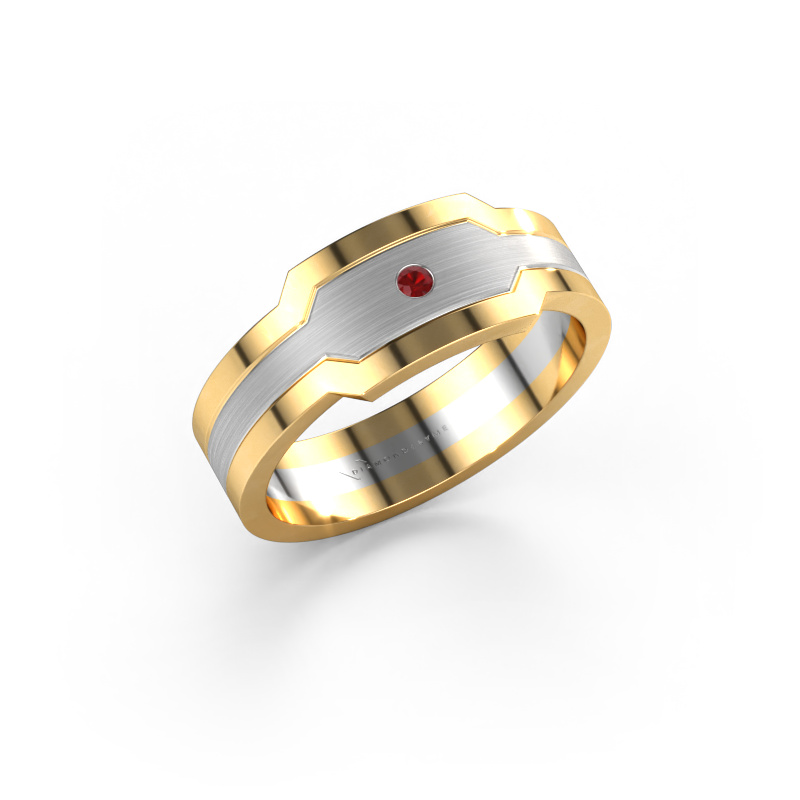 Image of Men's ring Guido 585 white gold Ruby 2 mm