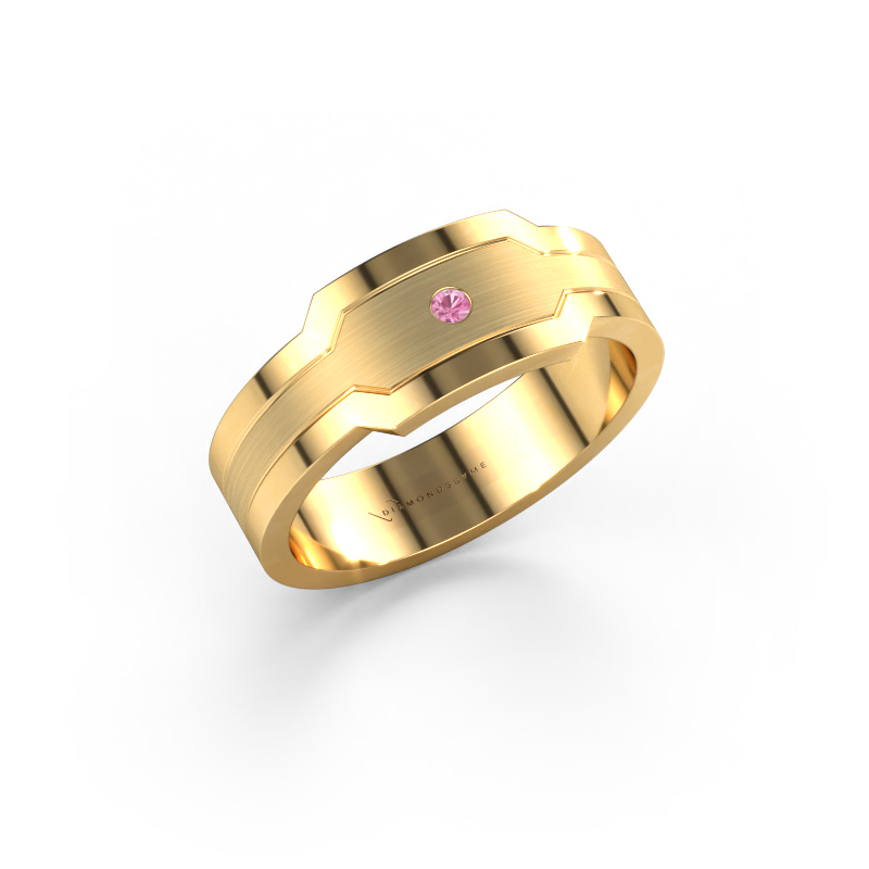 Bild von Herrenring Guido 585 Gold Pink Saphir 2 mm