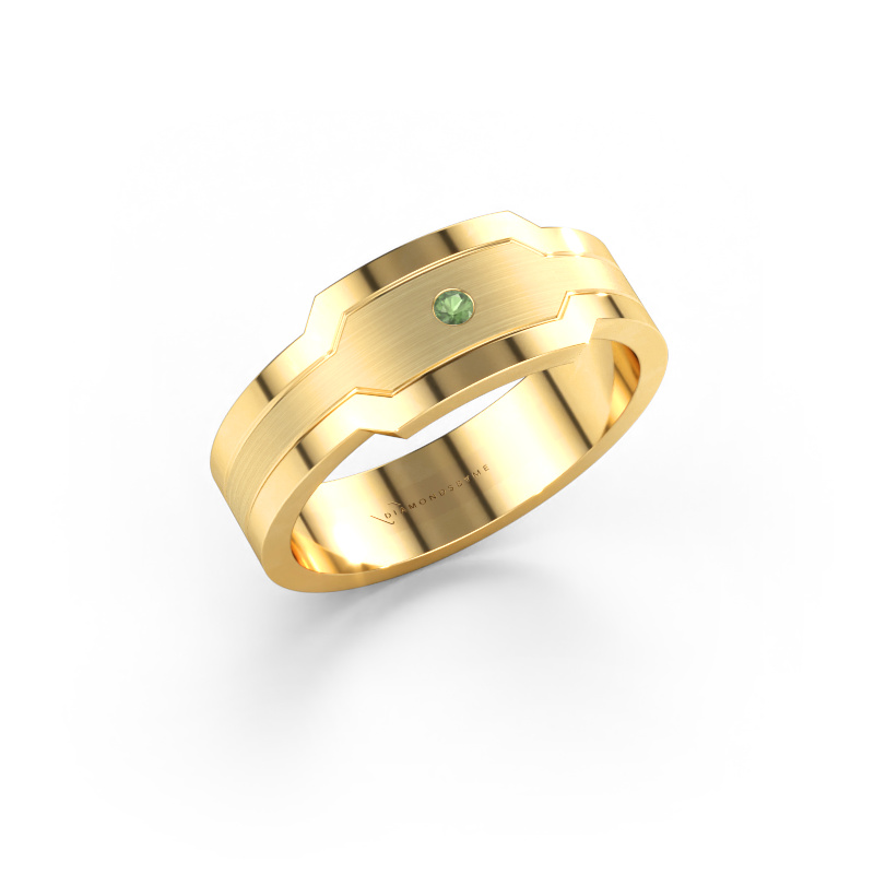 Bild von Herrenring Guido 585 Gold Turmalin grün 2 mm