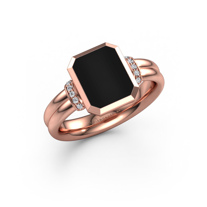 Bild von Siegelring Gwenn 3 585 Roségold Onyx 10x8 mm