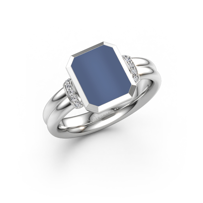 Bild av Signetring Gwenn 3 950 platina Blå sardonyx 10x8 mm