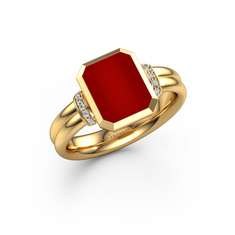 Afbeelding van Zegelring Gwenn 3 585 goud Carneool 10x8 mm