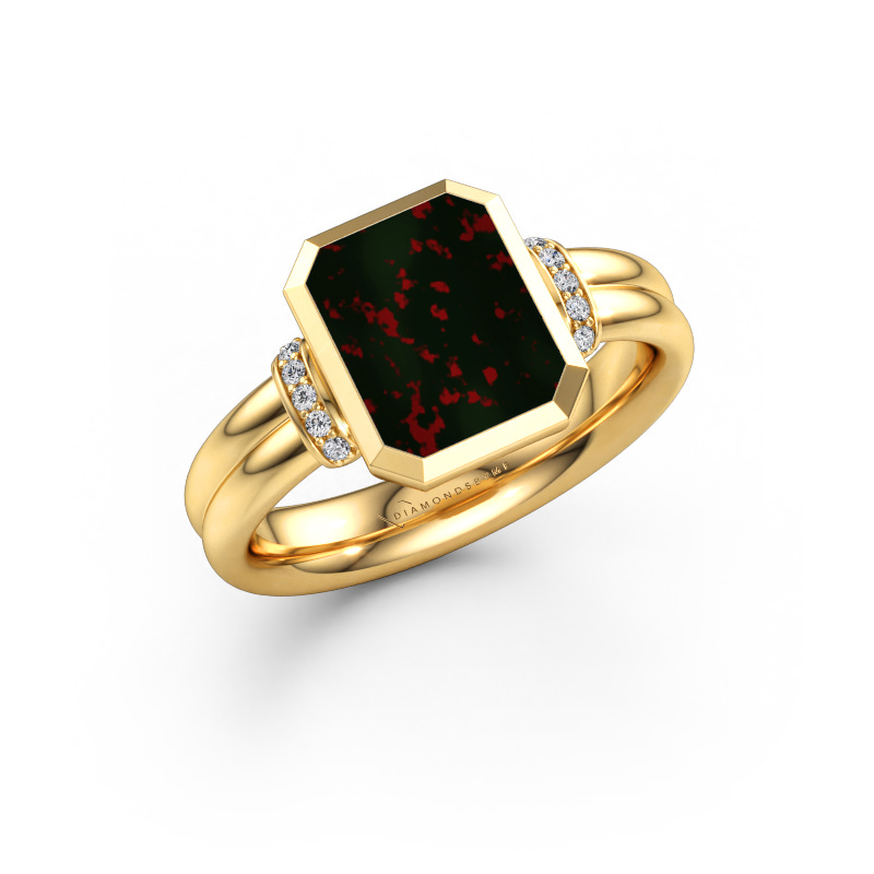 Bild av Signetring Gwenn 3 585 gult guld Blodsten 10x8 mm