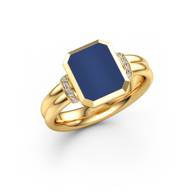Immagine di Anello chevalier Gwenn 3 585 oro Lapislazzuli 10x8 mm