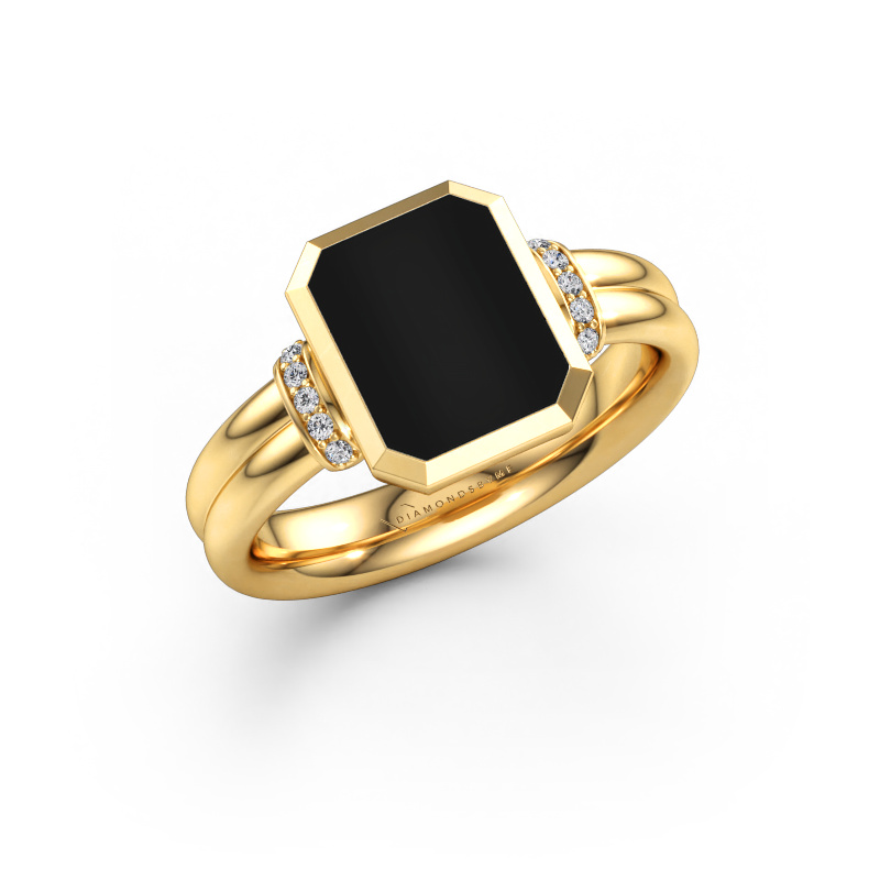 Bild av Signetring Gwenn 3 585 gult guld Onyx 10x8 mm