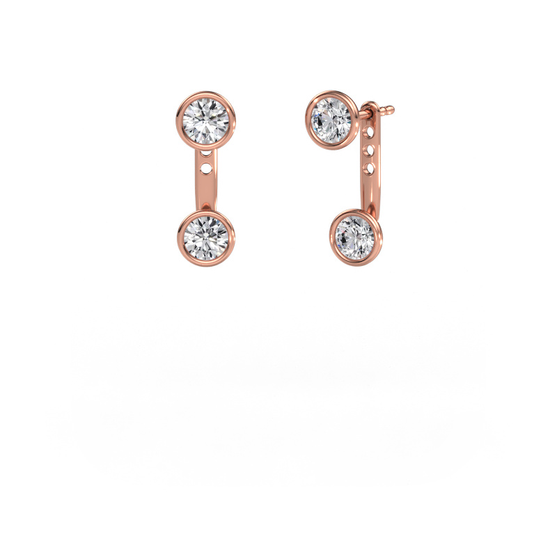 Image de Boucles d'oreilles Halle 585 or rose Diamant 1.60 crt
