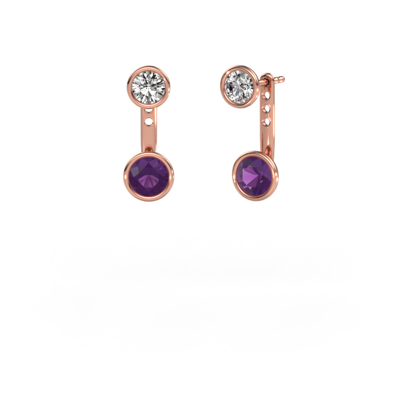 Image of Earrings Halle 585 rose gold Amethyst 6 mm
