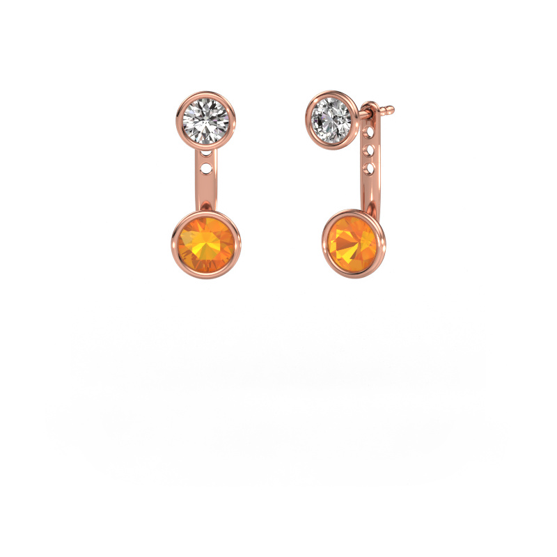 Image of Earrings Halle 585 rose gold Citrin 6 mm