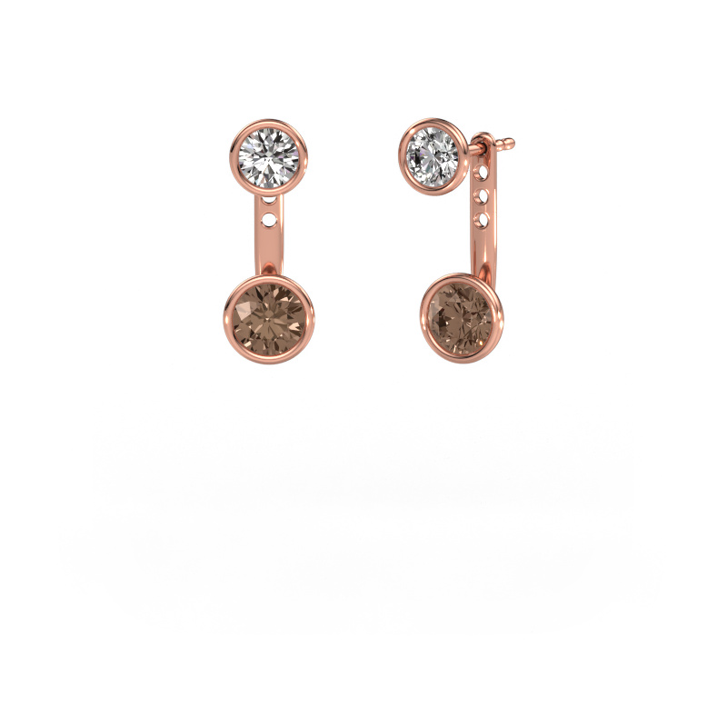 Image of Earrings Halle 585 rose gold Brown diamond 2.40 crt