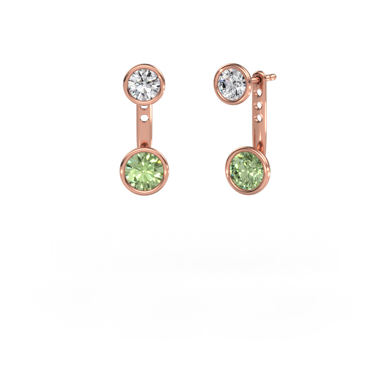 Afbeelding van Oorbellen Halle 585 rosé goud Groene lab grown diamant 6 mm